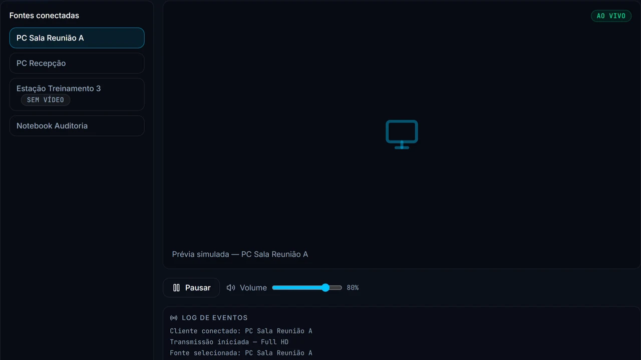 Mockup do projeto ShareScreen LAN